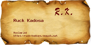Ruck Kadosa névjegykártya