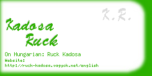 kadosa ruck business card
